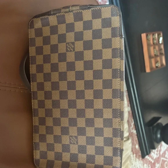 Louis Vuitton Brown Damier Ebene Tote with Red Interior - Picture 6 of 16